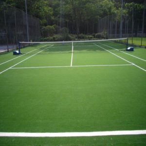 Adjustable sports play area grass