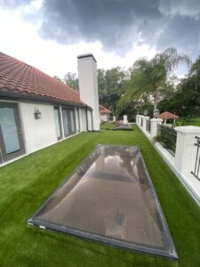 Synthetic Turf Installation in the backyard