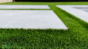 paver and artificial turf