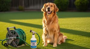 spraying-enzymatic-cleaner-on-pet-friendly-artificial-grass